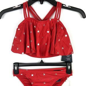 Tommy Hilfiger Girl’s Red Two Piece Bikini Swimsuit Set Size M
